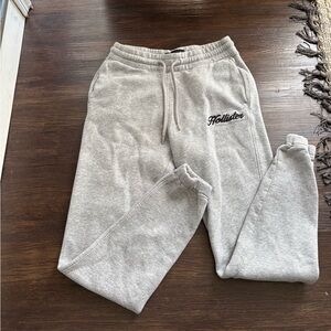 Hollister Light Gray Logo Joggers